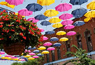 Umbrellas over 3rd Street iN Wausau